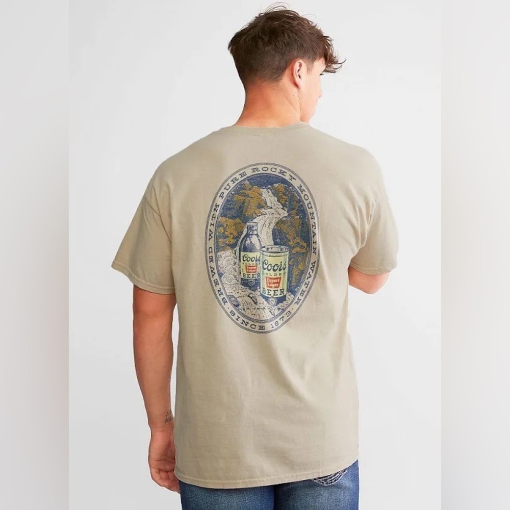 Junk Food x Coors Men's Coors Rocky Mountain T-Shirt in Color Sand Size M - Picture 2 of 3